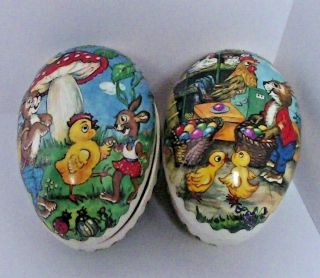 Vintage Made In Germany Paper Mache Easter Eggs Cardboard Candy Containers