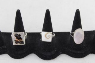 3 X Vintage.  925 Sterling Silver Mother Of Pearl Rings Inc.  Shell (20g)