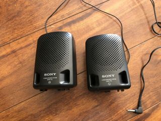 Vtg Sony Walkman Discman Speakers Srs - P3 Blk Portable
