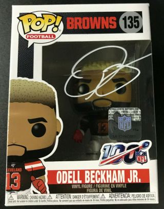 Odell Beckham Jr.  Autographed 13 Cleveland Browns Funko Pop 135 Signed