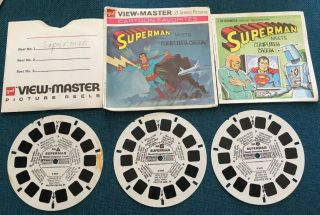 Vintage Superman Meets Computer Crook View Master 3 Reel Set & Booklet S/h
