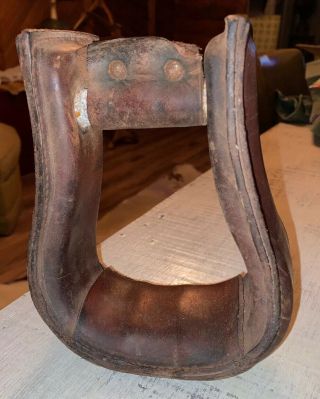 Vintage Leather Saddle Stirrup For Use Or Decoration
