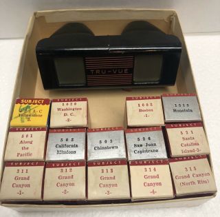 Vintage Tru - Vue Stereoscope Viewer With 14 U.  S.  Scenic Film Strips