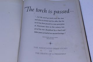 The Torch Is Passed Death Of President JFK Hardcover Book with Photo 3
