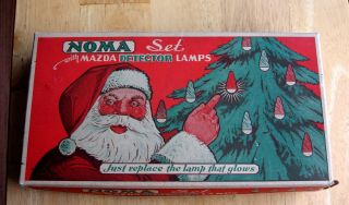 Vintage Noma Detector Christmas Lights In Orig Box Non Great Santa Image