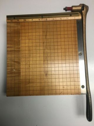 Ingento No.  3 Paper Cutter 10 " Vintage Wood Ideal School Supply Craft Classroom