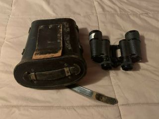 Vintage Nippon Kogaku Mikron 8x35 Binoculars Leather Case Japan Hiking 383352 2