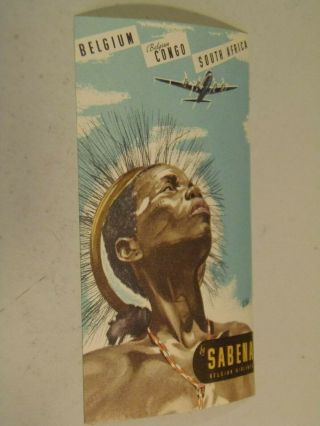 Belgium Congo South Africa By Sabena Airlines Vintage Label 11/9