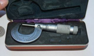 0 - 1 Inch Brown & Sharpe Micrometer No.  1 - Vintage Tool And Case
