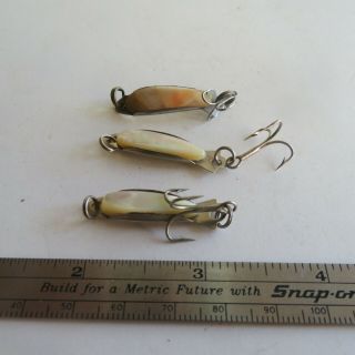 Fishing Lure 3 Vintage 1¼ Mother Of Pearl Spoon