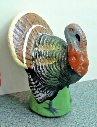 Vintage 4 1/2 " Paper Mache Turkey Candy Container,  Us Zone Germany