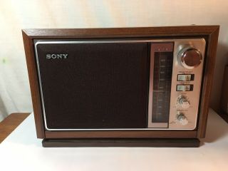 Vintage Sony Icf - 9740w Fm/am 2 Band Tabletop Radio