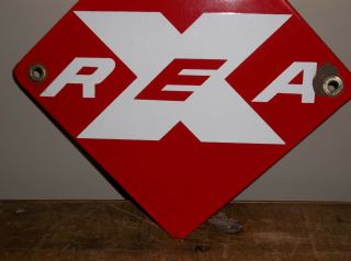 RAILWAY EXPRESS AGENCY REA ADVERTISING PORCELAIN SIGN - Station - Train - Railroad 3