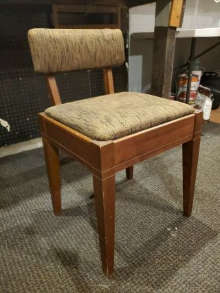 Vintage Singer Sewing Machine Chair Stool With Storage - Wood