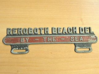 Rare 1950s Rehoboth Beach Del By The Sea Cast License Plate Topper 3