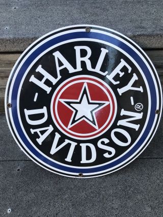 Oem Harley Davidson Motorcycle Dealer Porcelain Metal Gas Fat Boy Sign