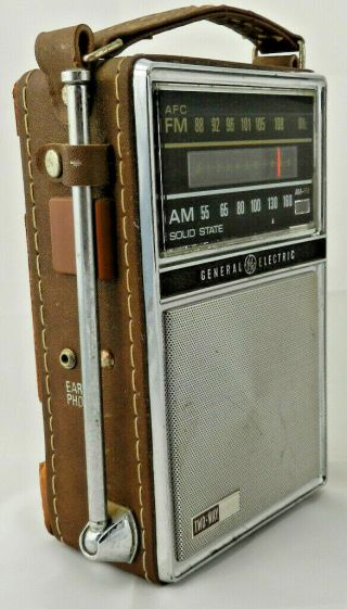 Vintage GE Portable Radio AM/FM 2Way Power GENERAL ELECTRIC 7 - 2877F Parts/Repair 3