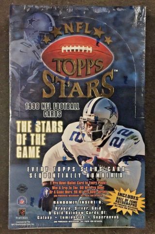 1998 Topps Stars Football Hobby Box Peyton Manning Rc Rookie Randy Moss