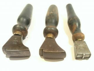 3 Old Vintage Leather Craft Gun Sheath Belt Maker Ulu Edge Tools