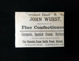 1880s H804 - 7 Merchants Baseball VTG Trade Card Cleveland Candy Store Ohio 2