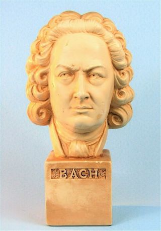 Johann Sebastian Bach Bust Vintage Alexander Backer Chalkware Statue 1950s