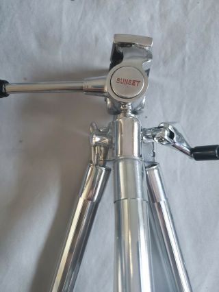 Vintage Sunset Chrome Telescoping Tripod With Case 48 