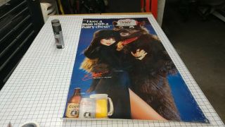 Big Vintage 1986 28x56 Elvira Mistress Of The Dark Coors Light Beer Wolf Poster