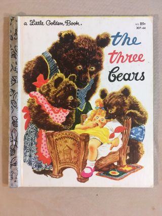 Vintage 1948 The Three Bears - A Little Golden Book - 307 - 44 Forty - Third Printing