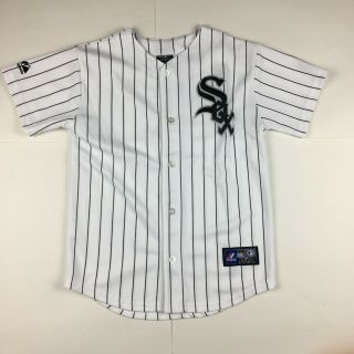 Majestic Chicago White Sox Baseball Jersey Home Pinstripe Stitched Youth Medium