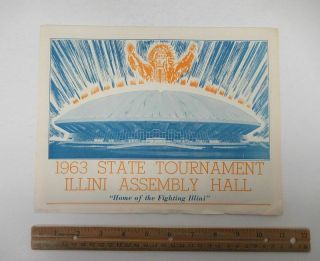 Vintage 1963 Stadium Tournament Illini Ui University Champaign Urbana Il Wz9008