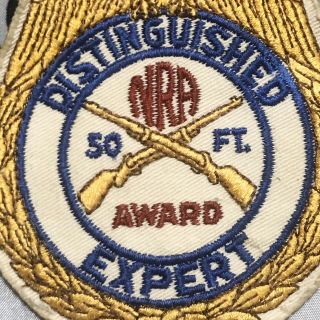Vtg NRA National Rifle Association Distinguished Expert 50 Ft.  Gun Award Patch 3