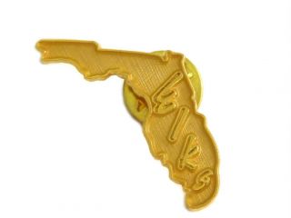 Vintage Florida State Elks Club Lodge Gold Colored Metal Lapel Pin