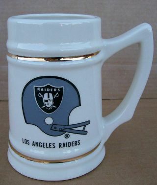 1980s Los Angeles La Oakland Raiders Nfl Football Ceramic Stein Mug