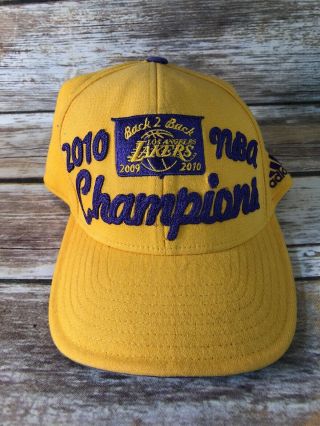 Fitted Nba Adidas La Lakers Champions The Finals 2010 2009 Back 2 Embroidered Os