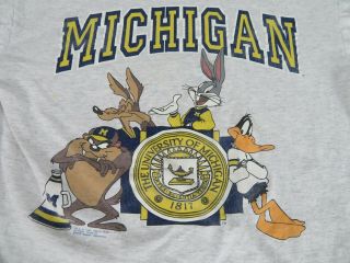 1993 Michigan Wolverines Looney Tunes Oneita Shirt Size XL Warner Bros Defect 2