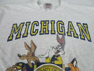 1993 Michigan Wolverines Looney Tunes Oneita Shirt Size XL Warner Bros Defect 3