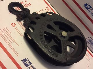 Rare Vintage Pulley F.  E.  Myers & Bro.  Ashland Oh 408 Roller Bearing H427