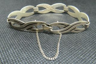 Vintage Taxco Swirls Link Bracelet In Sterling Silver 925 Ns