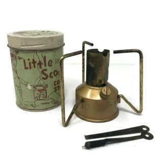 Vintage Little Injun Scout Camp Kerosene Cook Stove Tin Can 1950s Japan