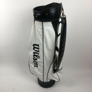 Wilson Carry Vintage Usa Made Black & White Golf Bag W/ Rain Cover 6 Way Divider