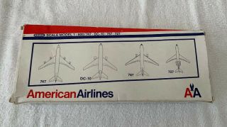 VINTAGE SCHABAK AMERICAN AIRLINES SET 1:600 SCALE 747 Dc 10 767 727 BOEING PLANE 2