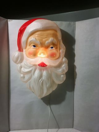 Vintage UNION PRODUCTS SANTA CLAUS HEAD BLOW MOLD Lighted Face Christmas 22 