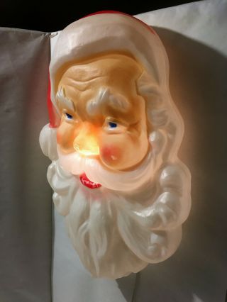 Vintage UNION PRODUCTS SANTA CLAUS HEAD BLOW MOLD Lighted Face Christmas 22 
