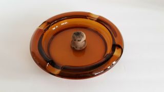 Vintage Amber Glass Pipe Cigar Ashtray Cork Tapper Knocker Picker Find