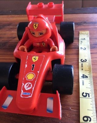 Lego Duplo 4693 Ferrari F1 Race Car With Driver Vintage 2003 Formula One