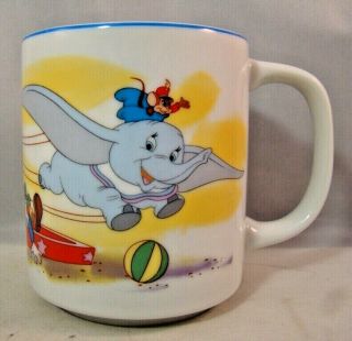 Disneyland Disney World Dumbo Mug Cup Timothy Mouse Circus Vintage Japan