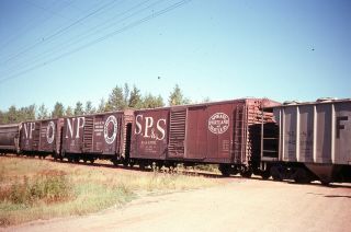 Railroad Slide Northern Pacific & Spokane Portland Seattle Boxcar 1978