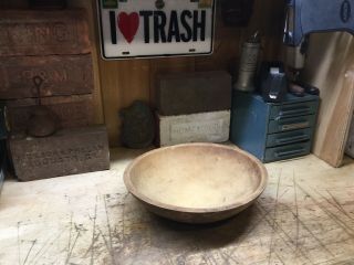 Vintage Munising 10” Wooden Dough Bowl Signed