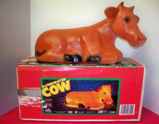 Vintage Empire Nativity Cow Blow Mold Lighted 22 " Christmas Yard Decor