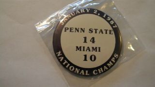 1986 Penn State National Championship Button - 3 Inches Round